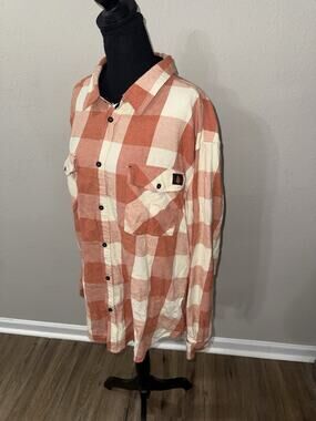 Good Mythical Morning Button Down Flannel 2XL Orange & White Limited Edition